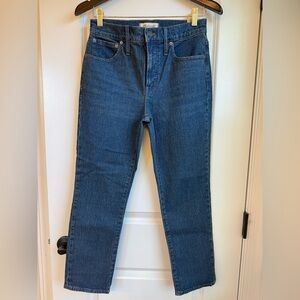 NWT Madewell The Perfect Vintage Jeans 27P Straight Blue Wash